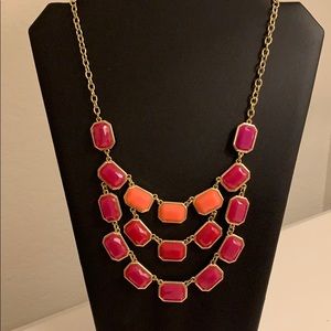 Fushia and coral necklace